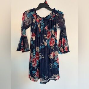 Love Fire Small Off the Shoulder Floral Mini Dress